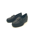 Mocassini donna con zeppa in pelle