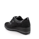 Scarpe con zeppa da donna nero laminato-nero