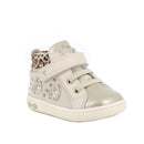 Scarpe da bambina beige e platino con strap
