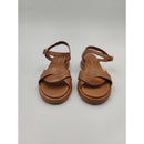 Sandalo con zeppa in pelle