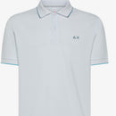 Sun 68 polo small stripes on collar s/s