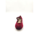 Ballerina modello bebè in velluto bordo' con cinturino e fibbia color oro