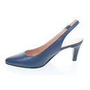 Décolleté in pelle semi aperta con cinturino regolabile con fibbia