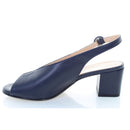 Sandalo con tacco in pelle scollo a v