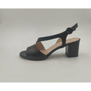 Sandalo con tacco in pelle