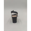 Sandalo con tacco in pelle