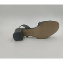 Sandalo con tacco in pelle