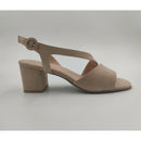 Sandalo con tacco in camoscio