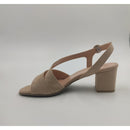 Sandalo con tacco in camoscio