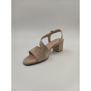 Sandalo con tacco in camoscio