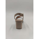 Sandalo con tacco in camoscio