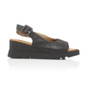 Sandalo con zeppa in pelle