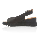 Sandalo con zeppa in pelle