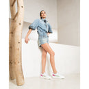 Sneakers donna in pelle e suede