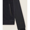 Freddy felpa collo alto da donna in velluto con zip e logo strass