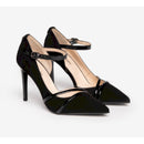 Nero giardini decolte' donna in camoscio e vernice