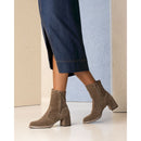 Tronchetti donna in suede e materiale tecnico