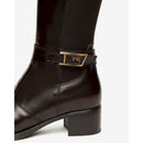 Stivali donna in pelle e tessuto