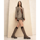Stivali donna in pelle e materiale tecnico