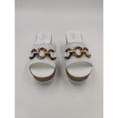 Ciabatta in pelle con zeppa e morsetto