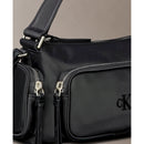 Calvin klein borsa da spalla morbida in satin e nylon