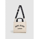 Pepe jeans borsa a tracolla in tela con logo stampato