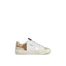 Milan crystal w sneakers in pelle con dettagli in camoscio