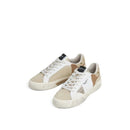 Milan crystal w sneakers in pelle con dettagli in camoscio