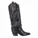 Texano con ghetta in pelle