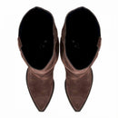 Texano con ghetta in pelle scamosciata