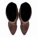 Texano con ghetta in pelle scamosciata