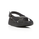 Sandalo con zeppa in pelle