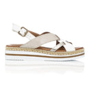 Sandalo con zeppa in pelle