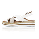 Sandalo con zeppa in pelle