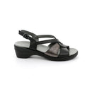 Sandalo dora con leggero tacco