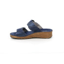 Ciabatta palo doppia fascia con cuciture fatte a mano