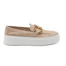 Slip-on in pelle scamosciata con morsetto gioiello