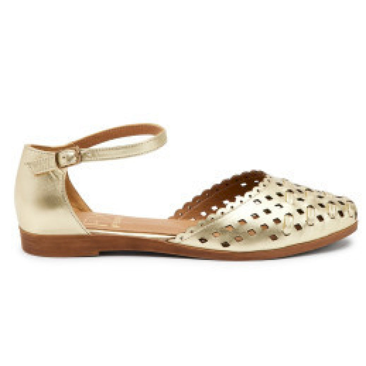 Sandalo ragnetto in pelle laminata