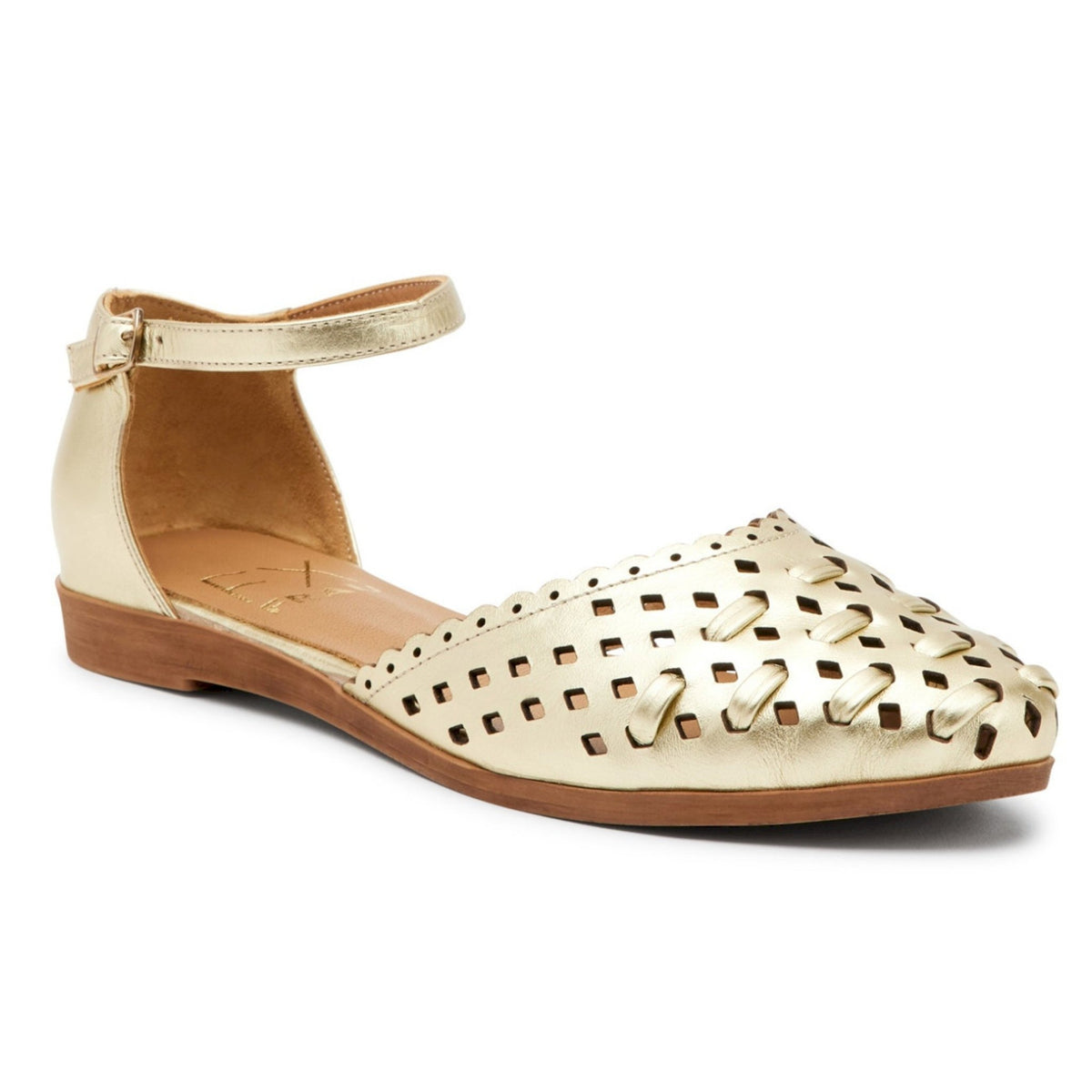 Sandalo ragnetto in pelle laminata