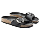 Birkenstock madrid big buckle black oiled leather calzata stretta