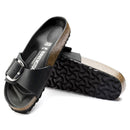 Birkenstock madrid big buckle black oiled leather calzata stretta