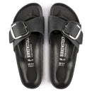 Birkenstock madrid big buckle black oiled leather calzata stretta