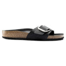 Birkenstock madrid big buckle black oiled leather calzata stretta