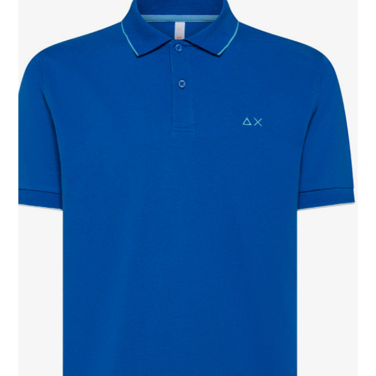 Sun 68 polo small stripes on collar s/s