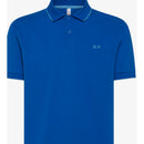 Sun 68 polo small stripes on collar s/s