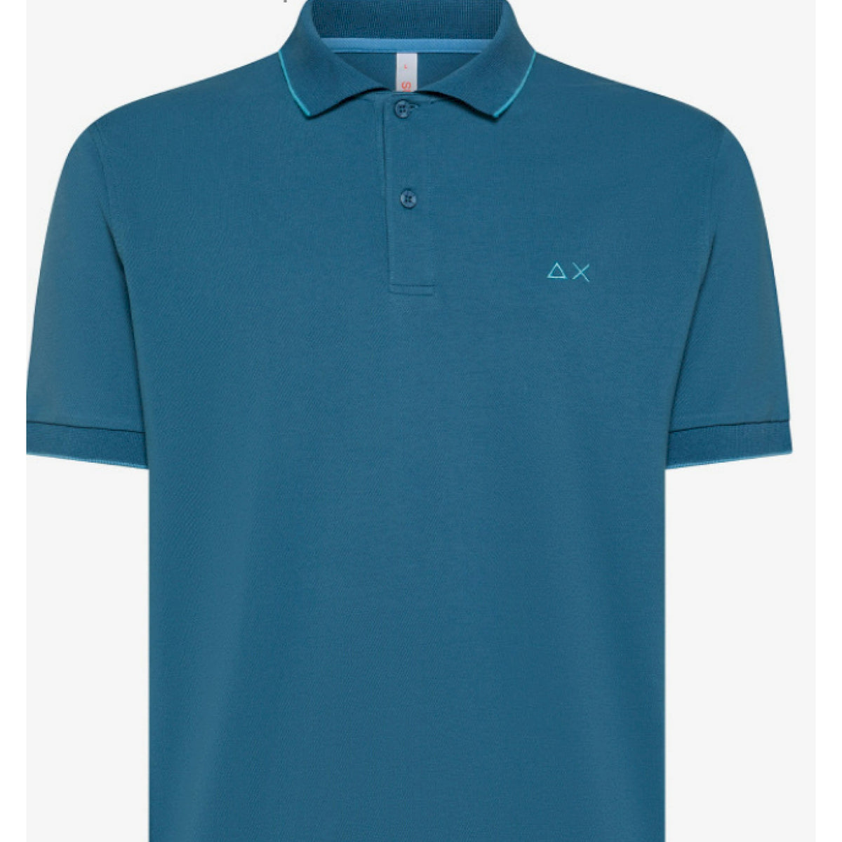 Sun 68 polo small stripes on collar s/s