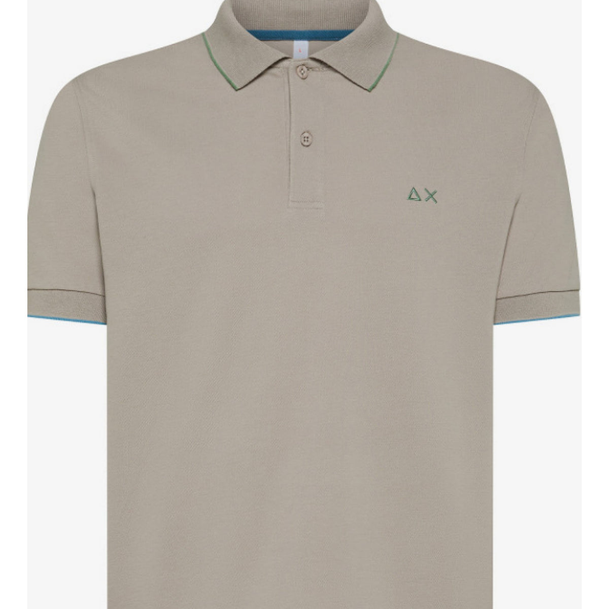 Sun 68 polo small stripes on collar s/s