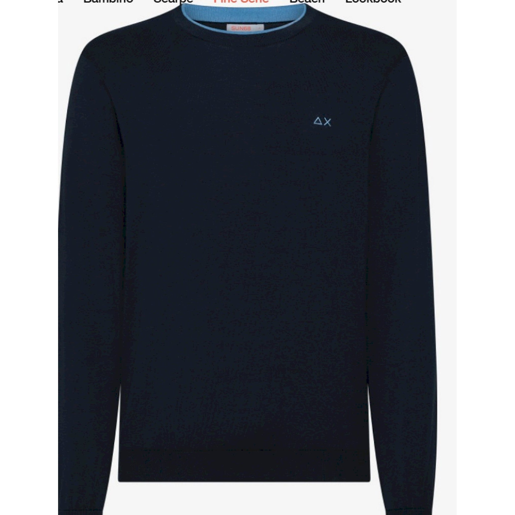 Sun68 sweater neck double rib