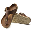 Gizeh big buckle  cognac oiled leather calzata normale