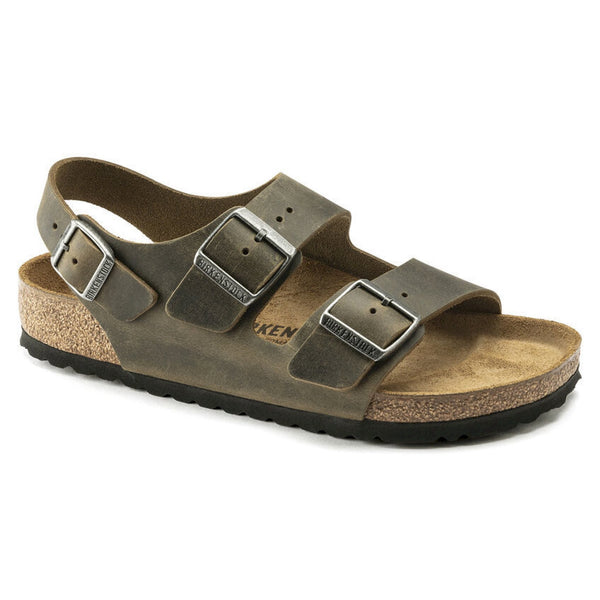 Milano faded khaki oiled leather calzata stretta